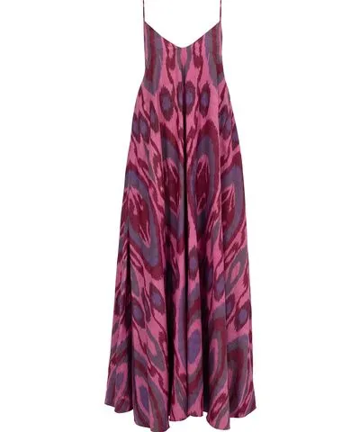 Punicana Pink Purple Asli Fringe Dress Pink Ethnic Cotton Ikat