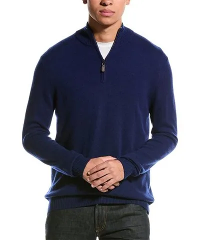 Qi Cashmere 1/4-Zip Cashmere Mock Sweater