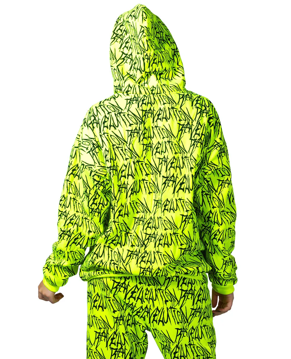 Ravelution Yellow Oversized Hoodie UV Reactive