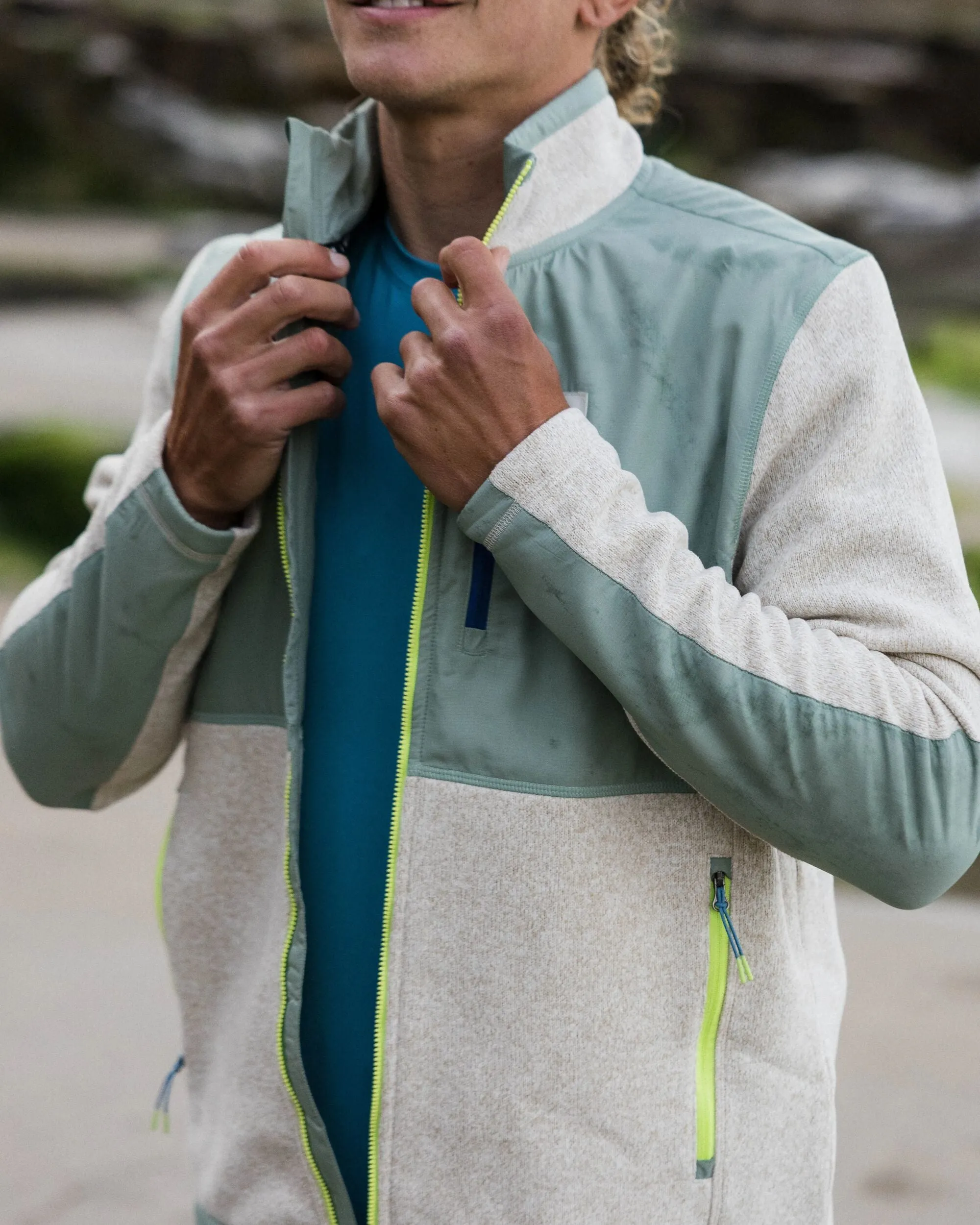 Recycled Polartec Fleece for Men - Birch Marl