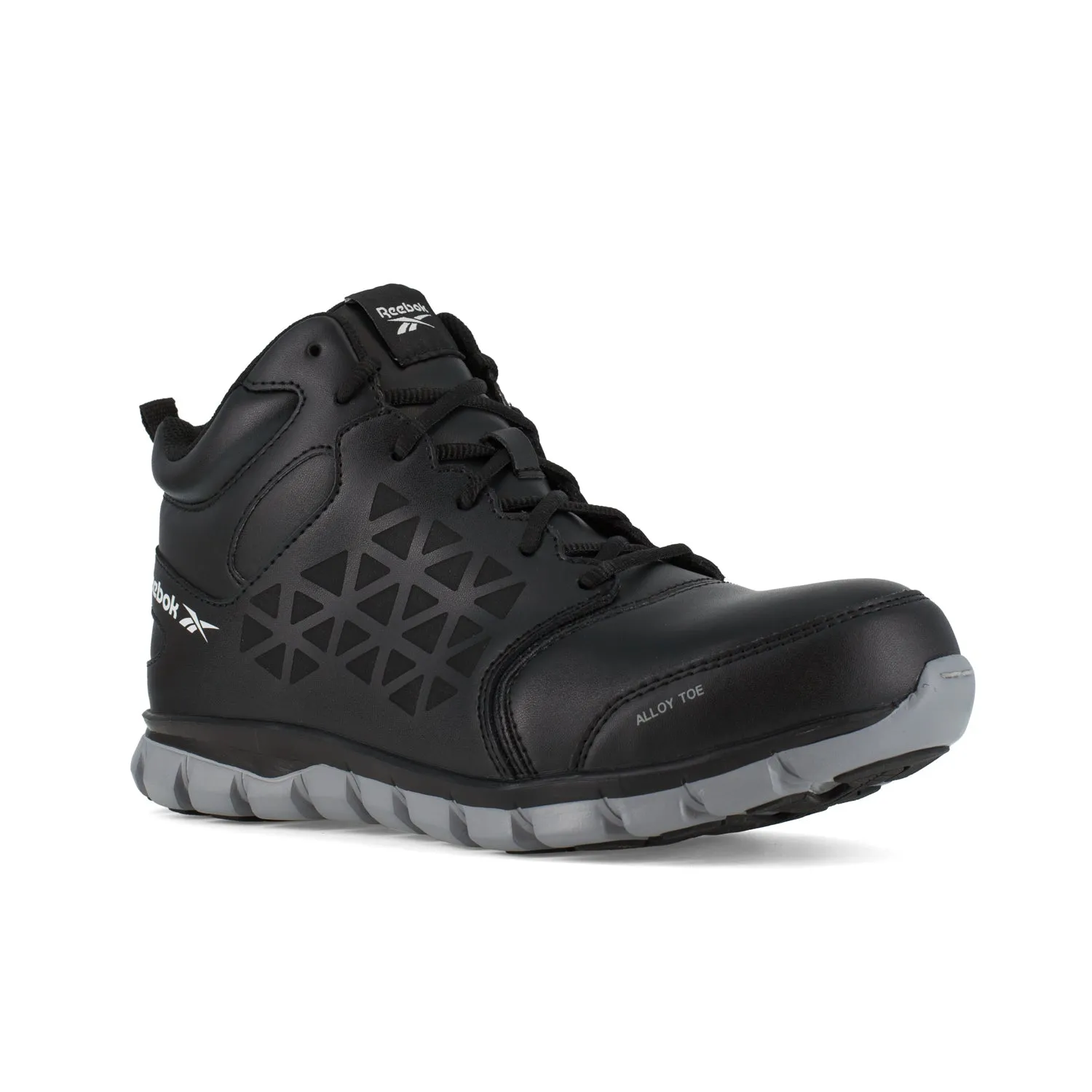 Reebok Women's Black Leather Work Boots Sublite Athletic Mid Cut AT - Best Buy