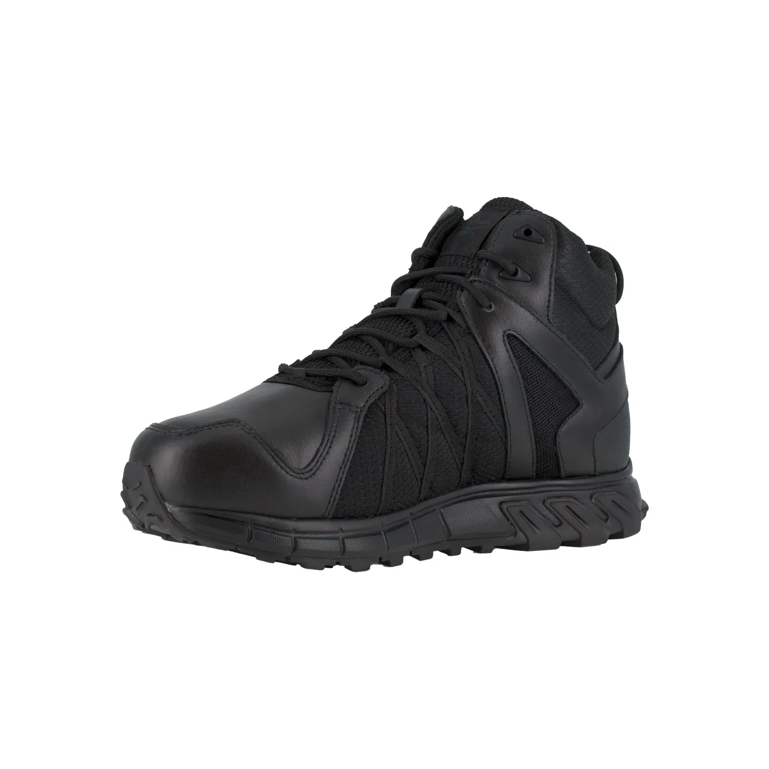 Reebok Women's Black Leather Work Boots with Trailgrip AT and MetGuard Integration