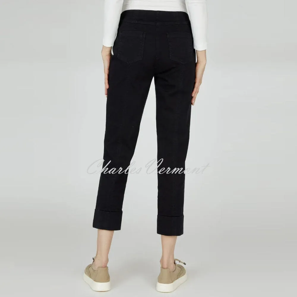 Robell Bella Cropped Jean Black Denim 51628-5448-90