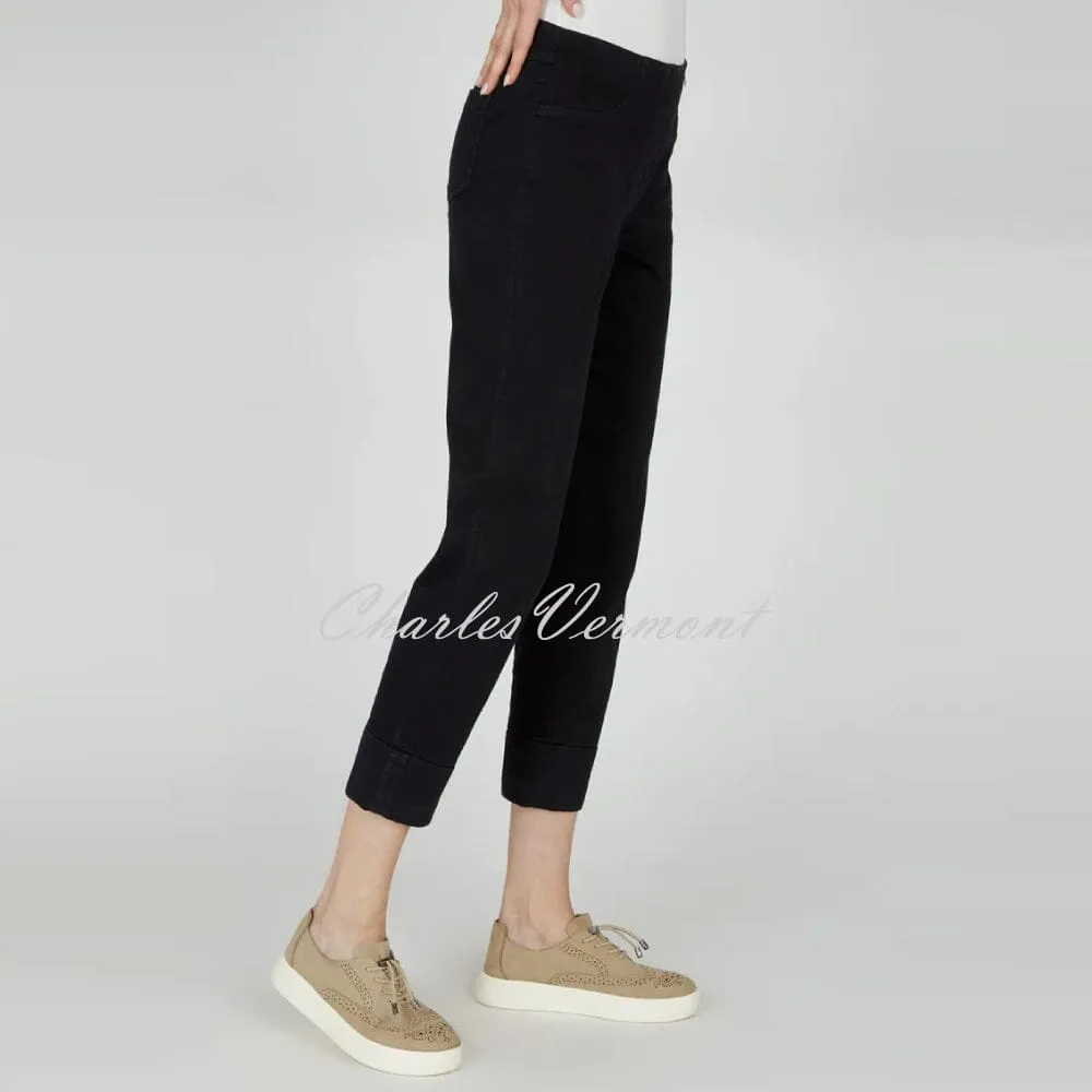 Robell Bella Cropped Jean Black Denim 51628-5448-90