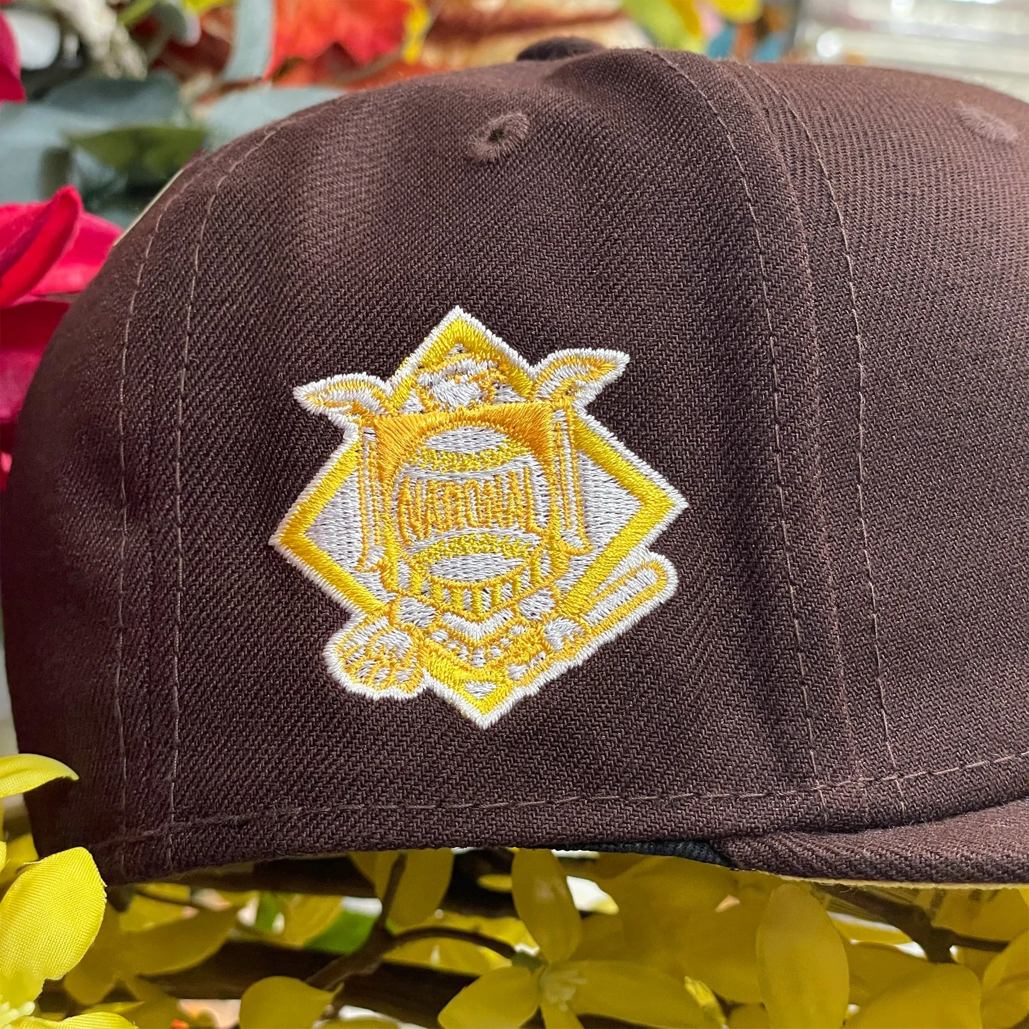 San Diego Padres Side Patch Bloom Walnut Fitted Cap | Padres Floral 5950