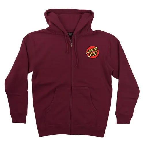 Santa Cruz Skateboards Classic Dot Zip Hoody - Maroon