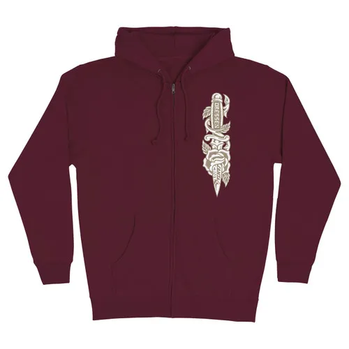 Santa Cruz Skateboards Dressen Rose Dagger Opus Zip Hoody - Maroon