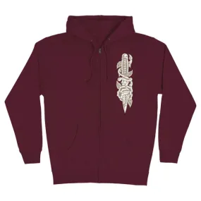 Santa Cruz Skateboards Dressen Rose Dagger Opus Zip Hoody - Maroon