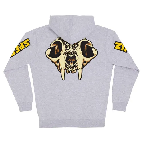 Santa Cruz Skateboards Hoodie Speed Wheels Skull Zip Heather Grey - Shop now