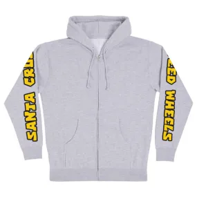 Santa Cruz Skateboards Hoodie Speed Wheels Skull Zip Heather Grey - Shop now