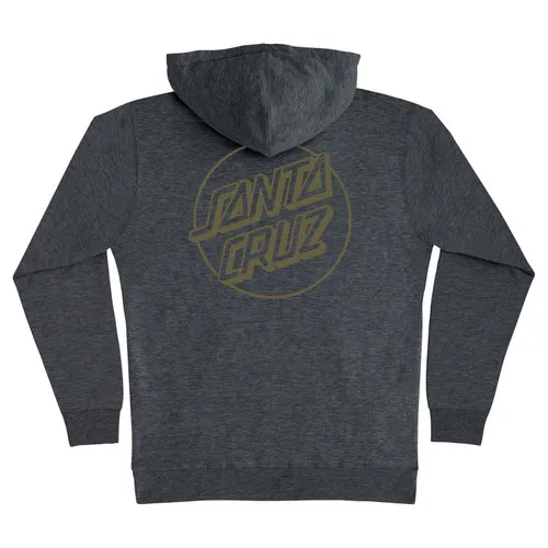 Santa Cruz Skateboards Hoody Opus Dot Pullover in Charcoal Heather/Green