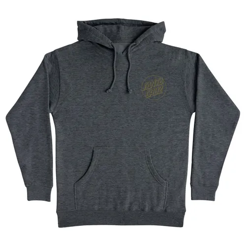 Santa Cruz Skateboards Hoody Opus Dot Pullover in Charcoal Heather/Green