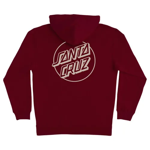 Santa Cruz Skateboards Hoody Opus Dot Pullover Maroon/Tan - Skate Shop Near Me