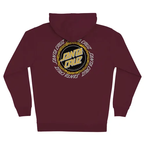 Santa Cruz Skateboards Vessel Ringed Dot Zip Hoody Maroon