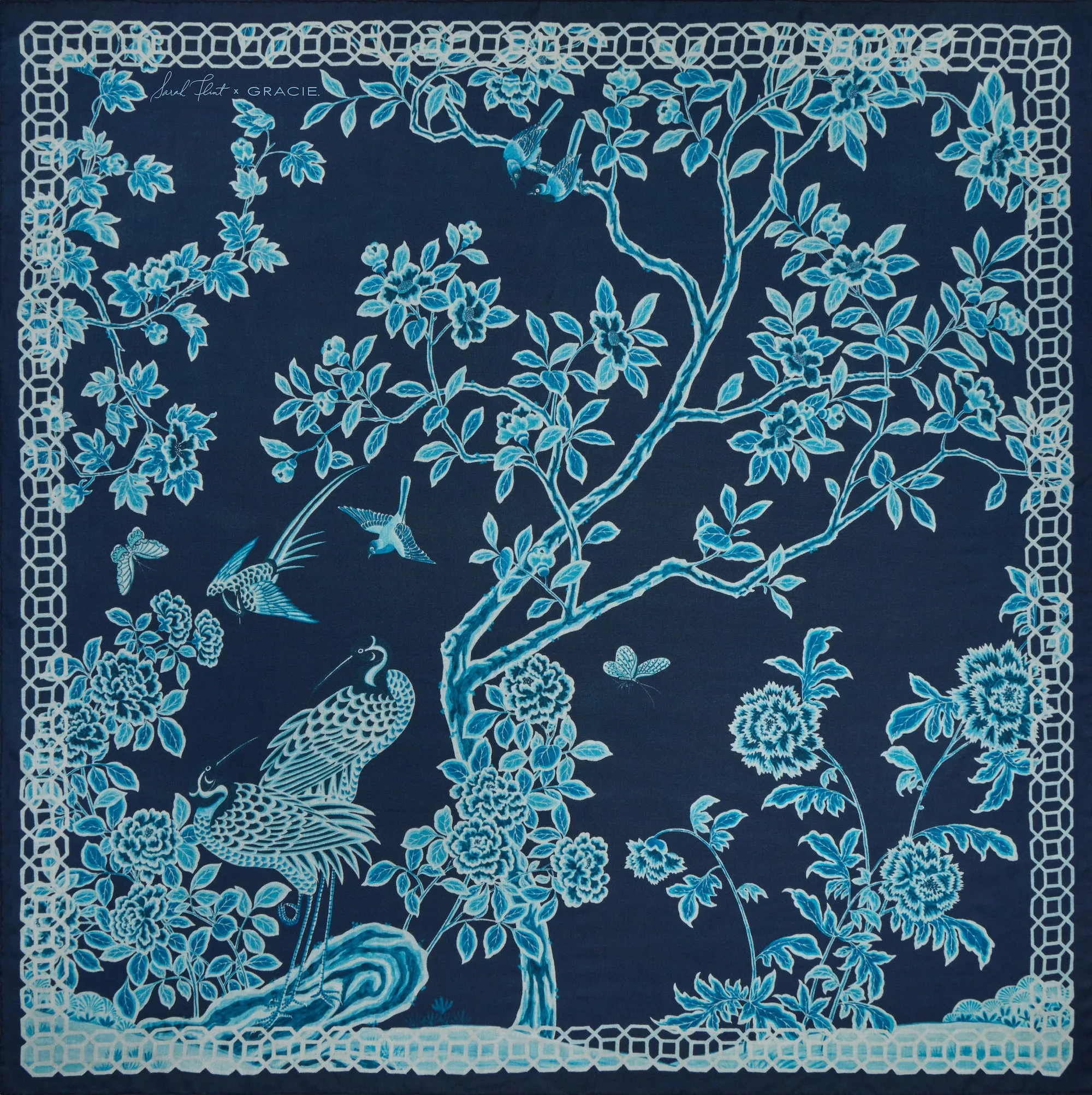 Sarah Flint Gracie Lapis Garden Scarf 140 - Shop Now