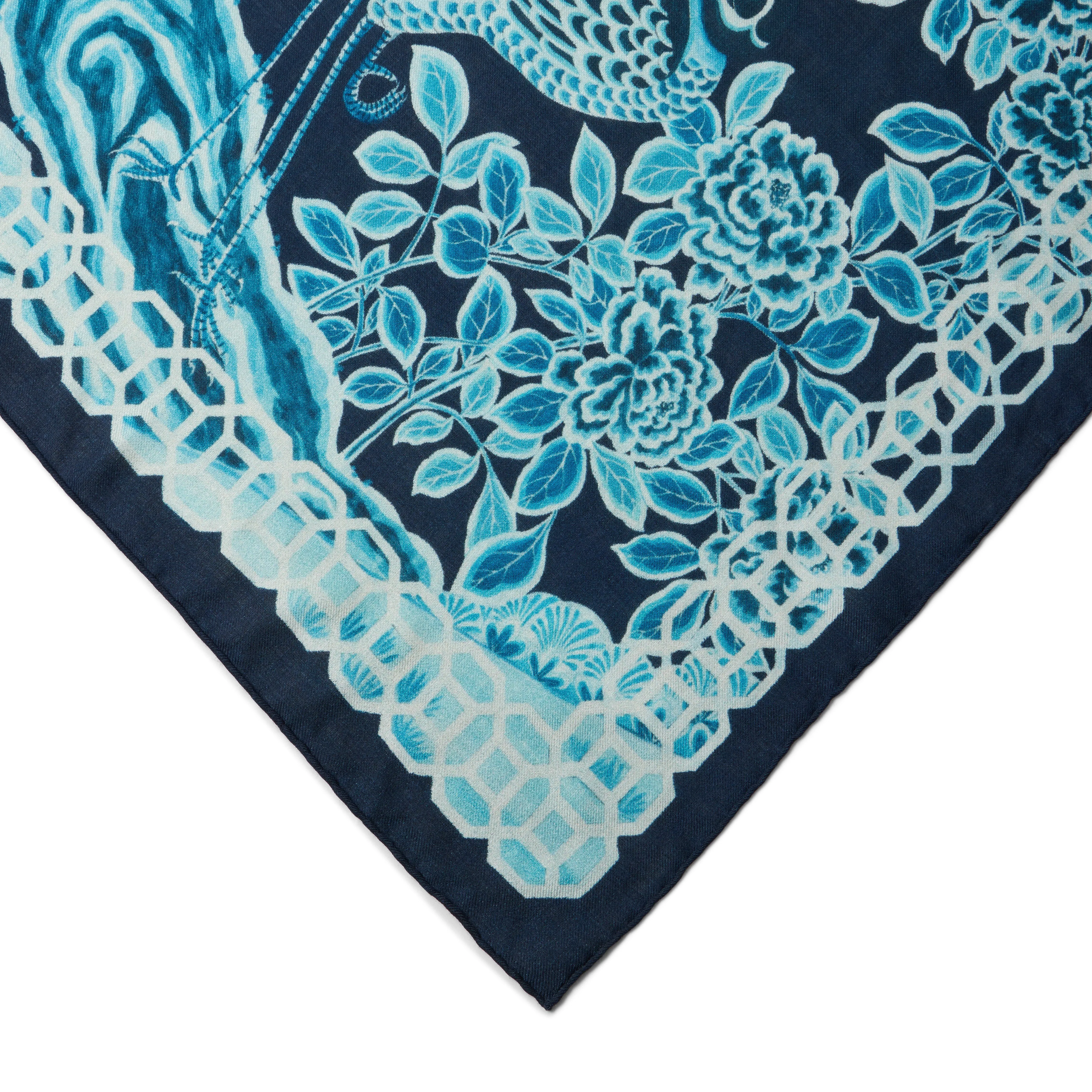 Sarah Flint Gracie Lapis Garden Scarf 140 - Shop Now