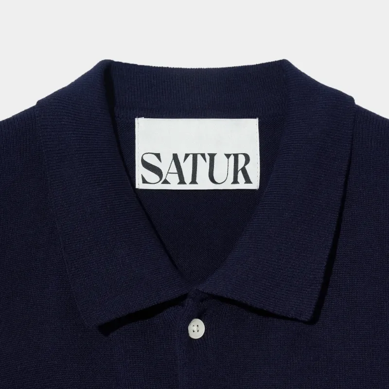 SATUR Street Style Plain Cotton Short Sleeves Logo Cardigans