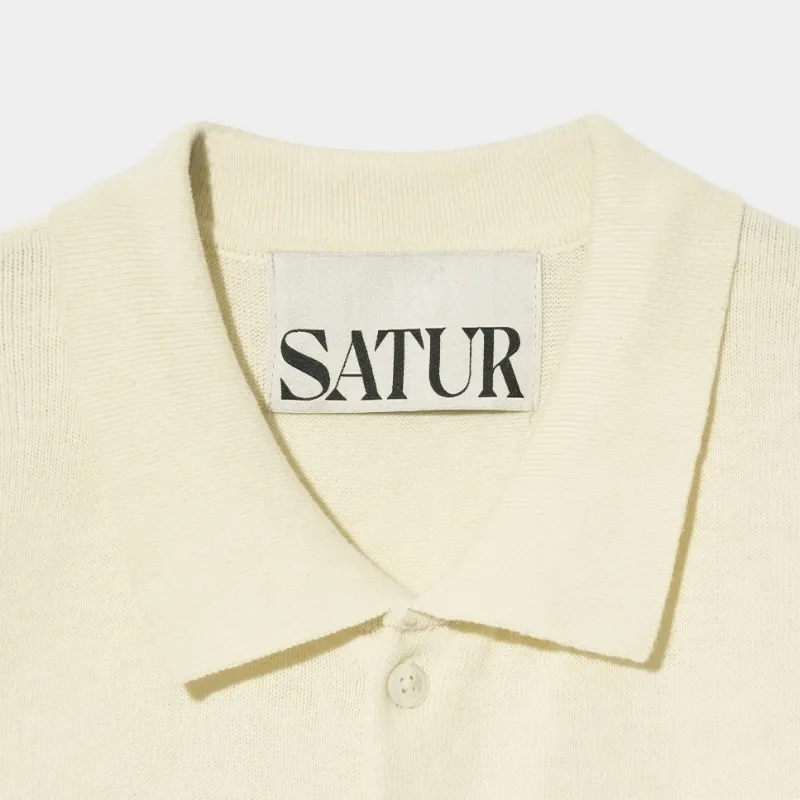 SATUR Street Style Plain Cotton Short Sleeves Logo Cardigans