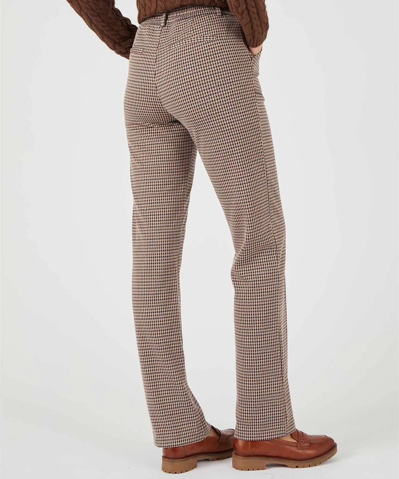 Check Knitted Trousers with Secret Stretch