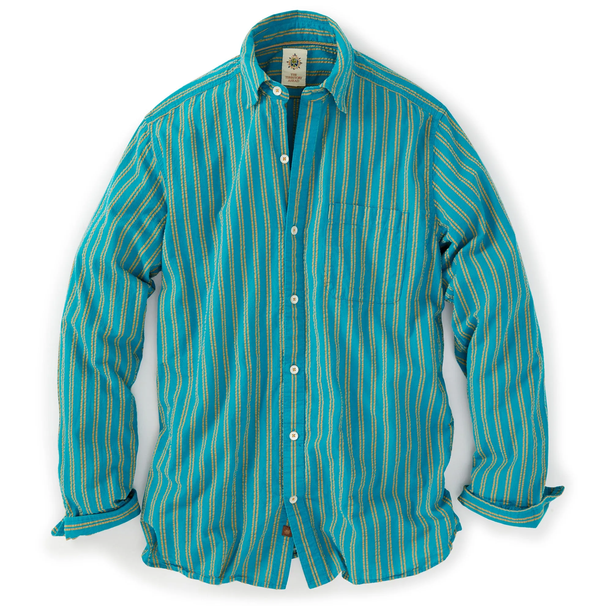 Seersucker Shirt with Harbor Island Stripes