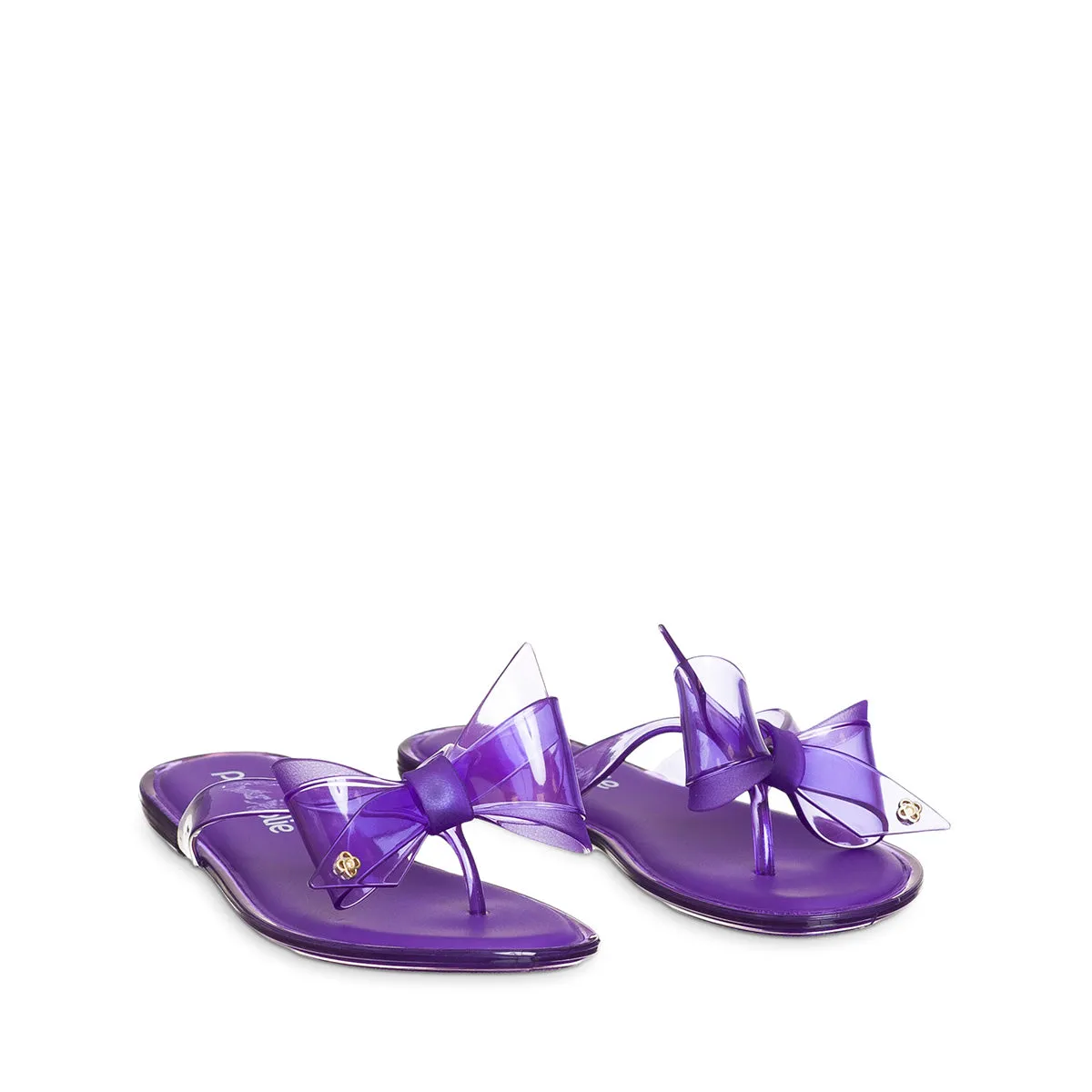 Sheer Purple Bow Sandals.