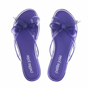 Sheer Purple Bow Sandals.