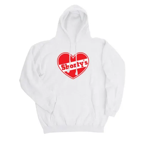 Shorty's Skateboards Hoodie - Heart Design in White