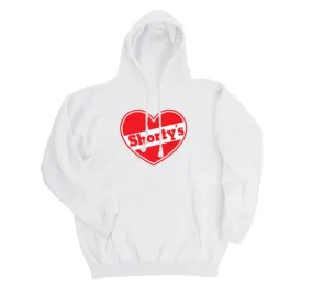 Shorty's Skateboards Hoodie - Heart Design in White