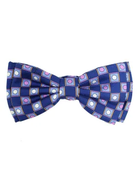 Silk Bow Tie Purple Pink Squares Dots Pre Tied FINAL SALE | Emilio Pucci