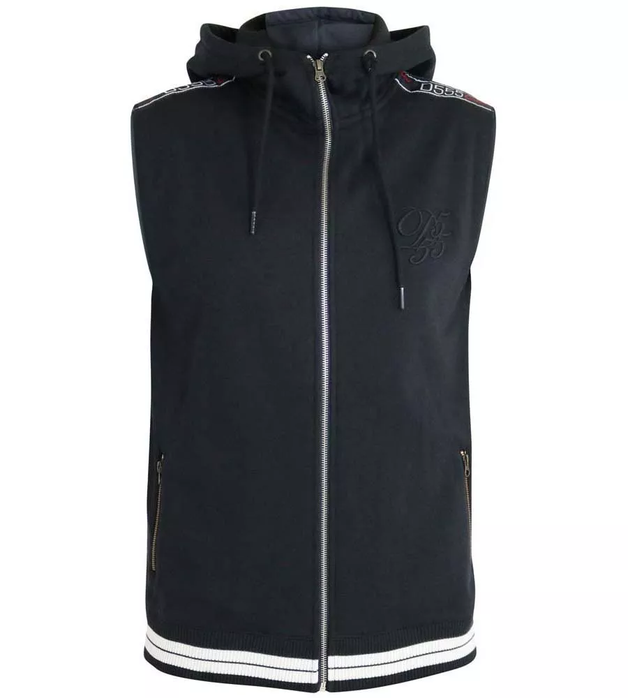 Sleeveless Hoody With Taping Detail