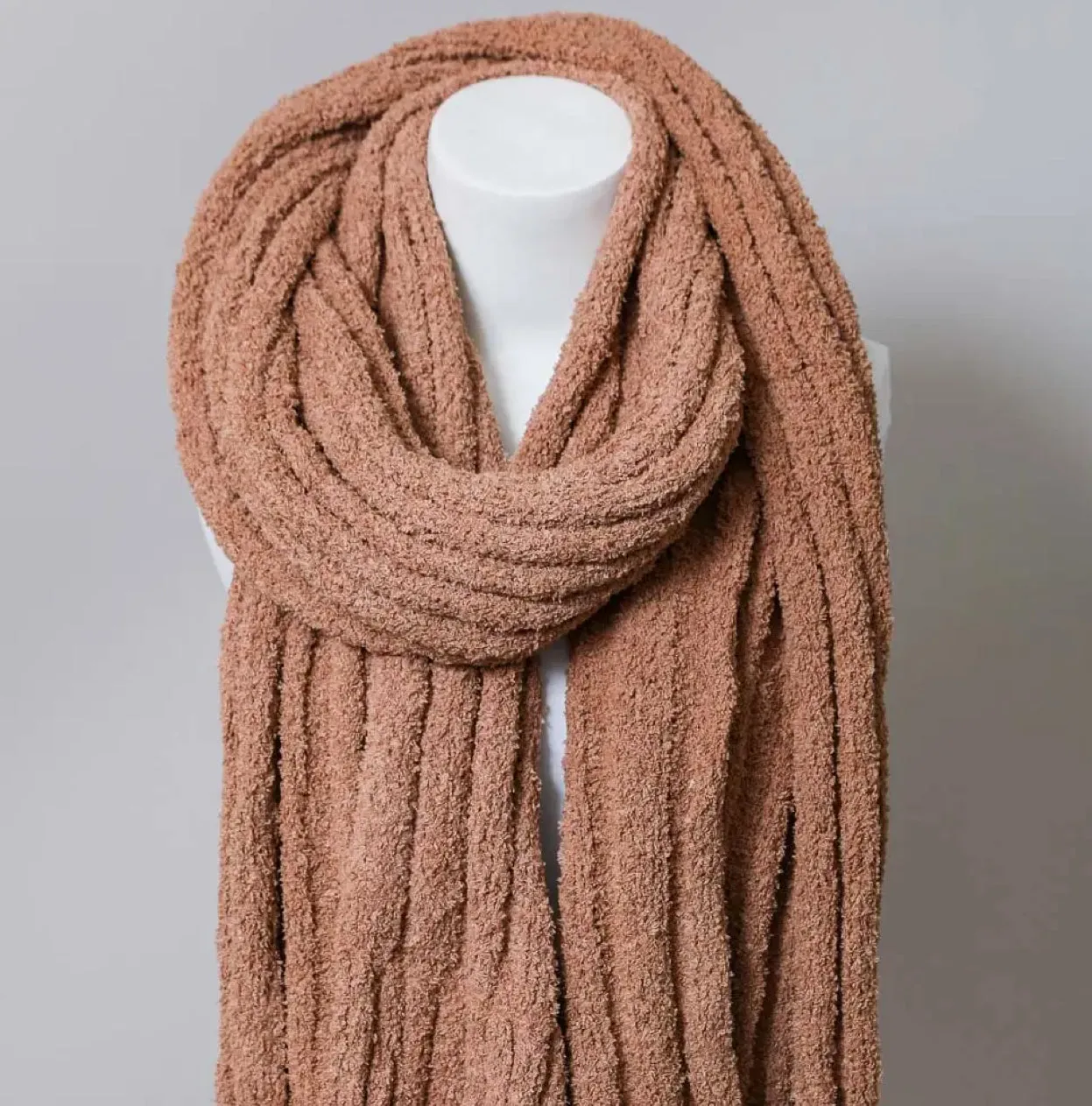 Soft Boucle Vertical Scarf