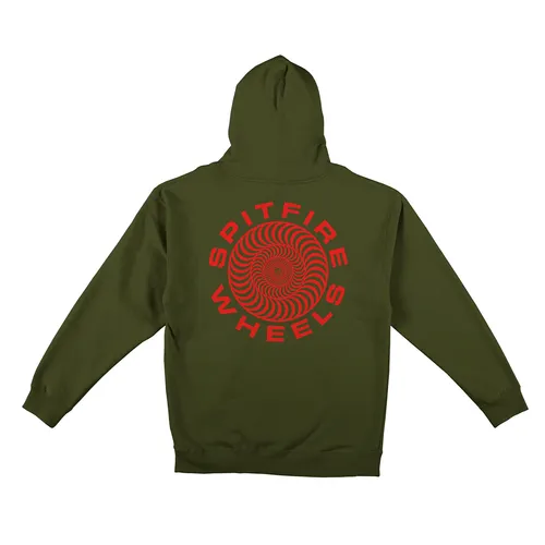 Spitfire Hoody Swirl Zip Army Classic 87.