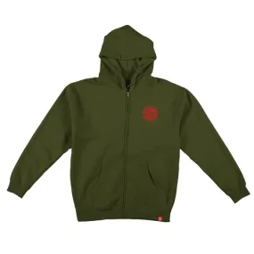 Spitfire Hoody Swirl Zip Army Classic 87.