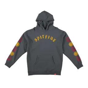 Spitfire Wheels Hoody Sweatshirt Old E Bighead Combo Sleeve Pullover Charcoal Gold Red - Google SEO Friendly