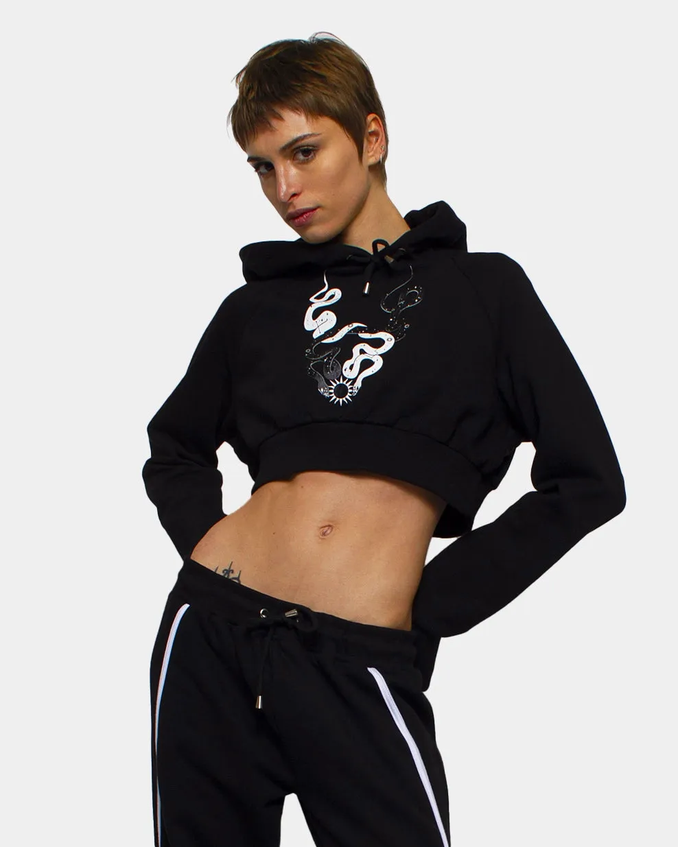 Stargazer Black Crop Hoodie.