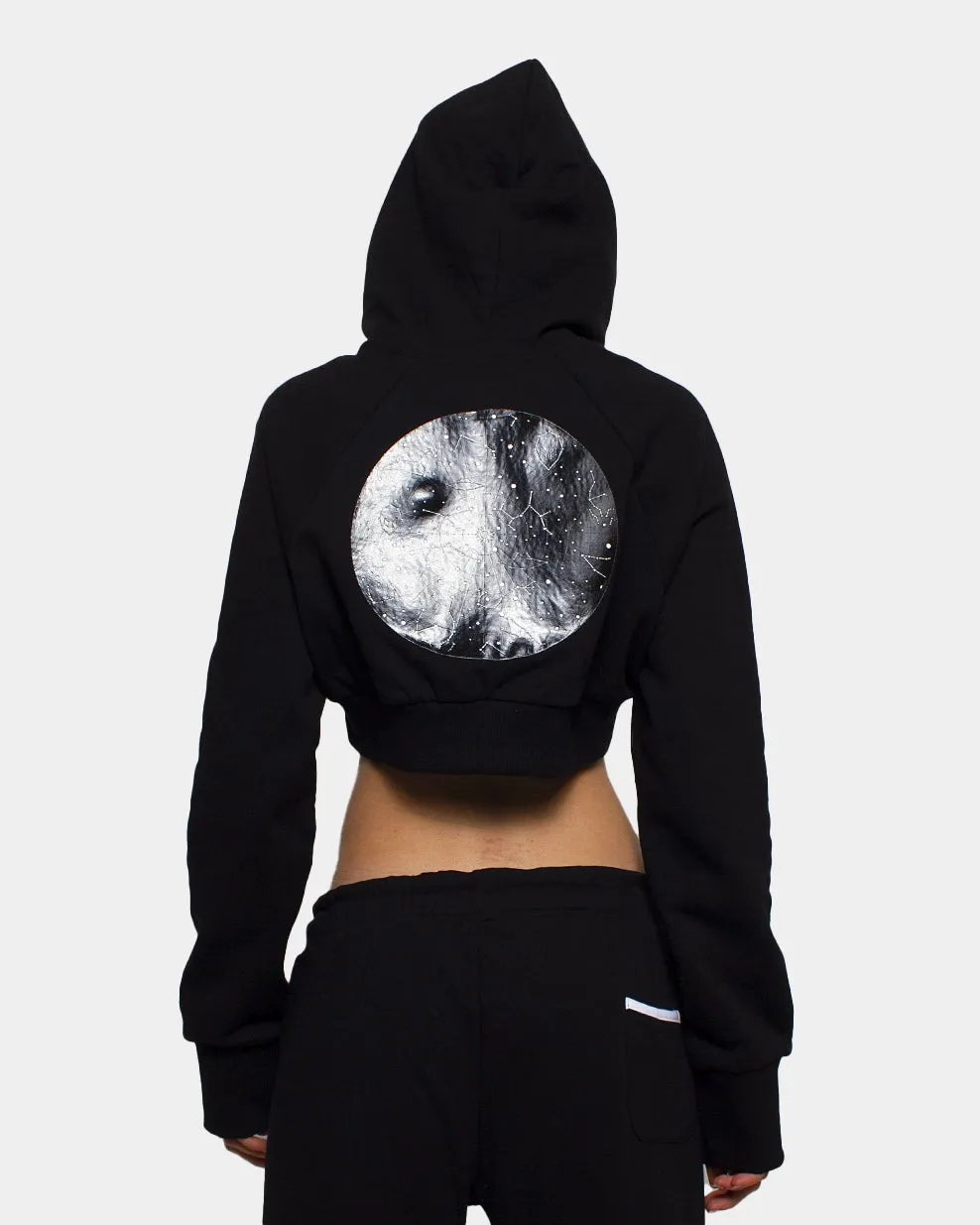 Stargazer Black Crop Hoodie.