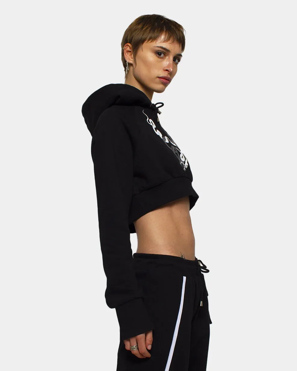 Stargazer Black Crop Hoodie.