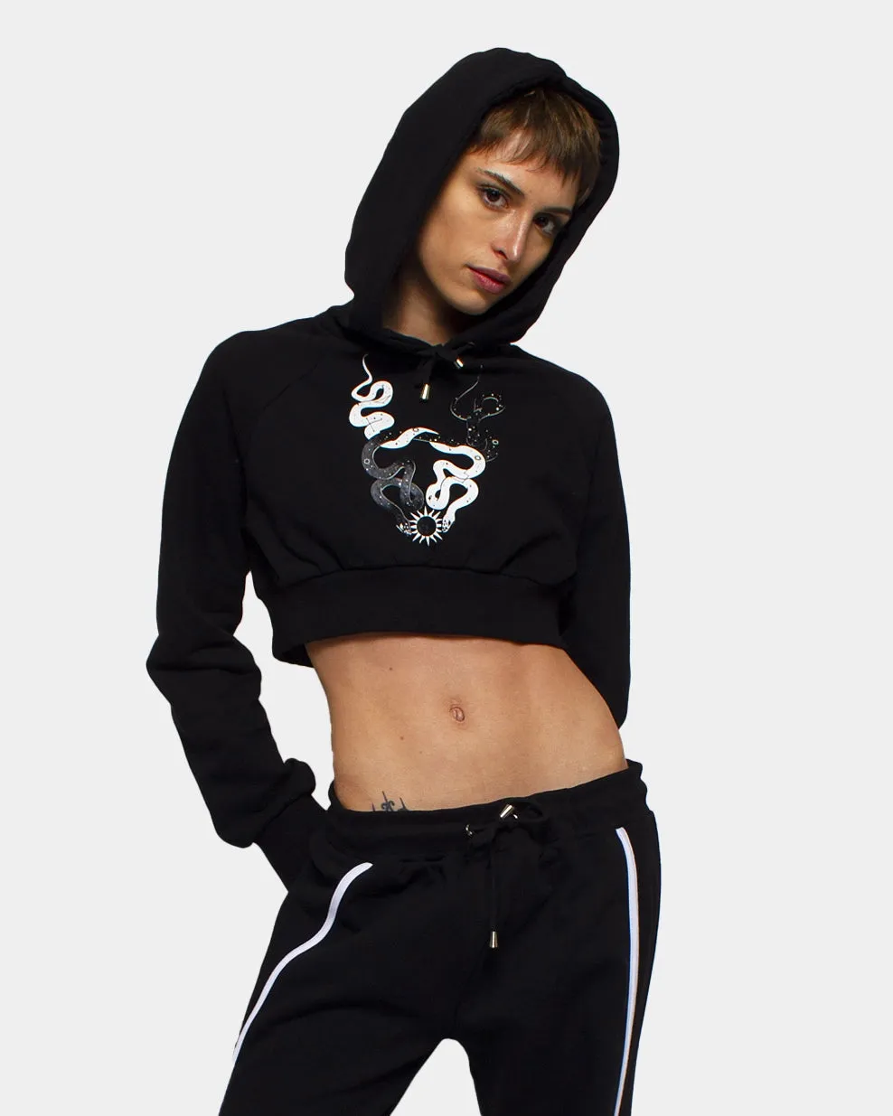 Stargazer Black Crop Hoodie.