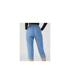 Cotton Crop Trousers Straight Leg