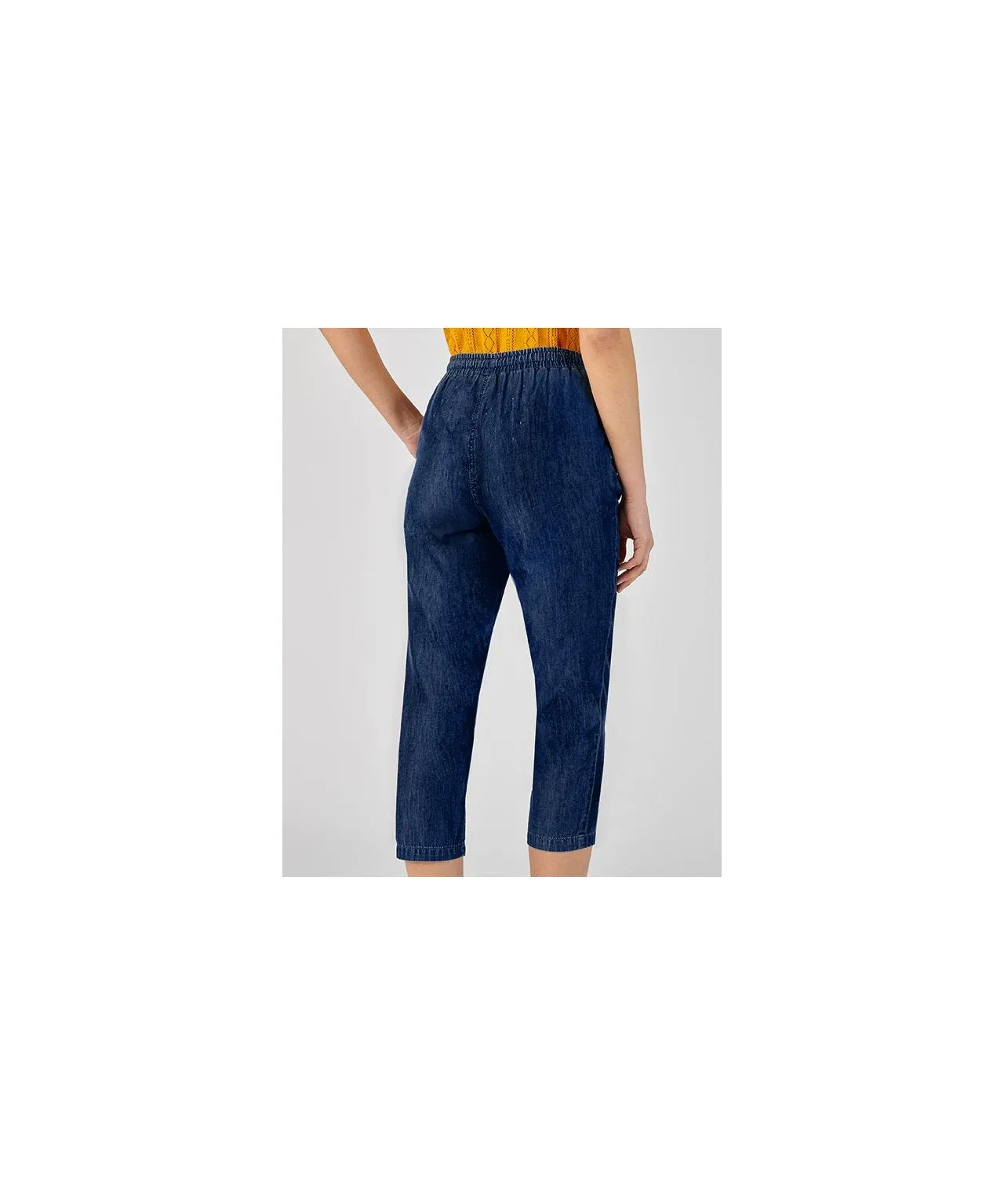 Cotton Crop Trousers Straight Leg