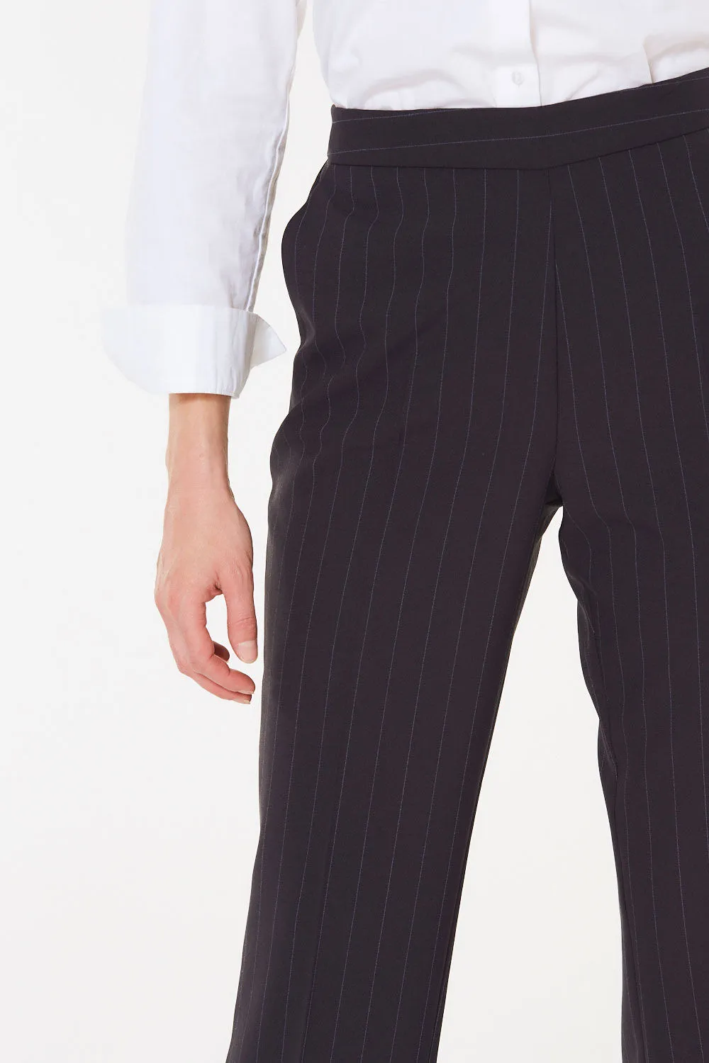 Elasticated Straight Leg Stripe Pull On Trousers