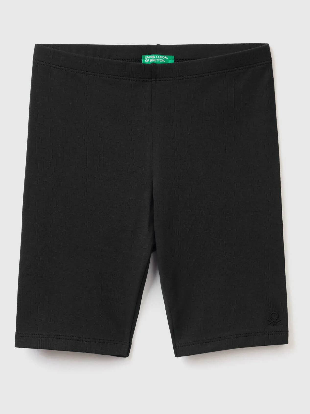 Stretch cotton black short leggings Benetton