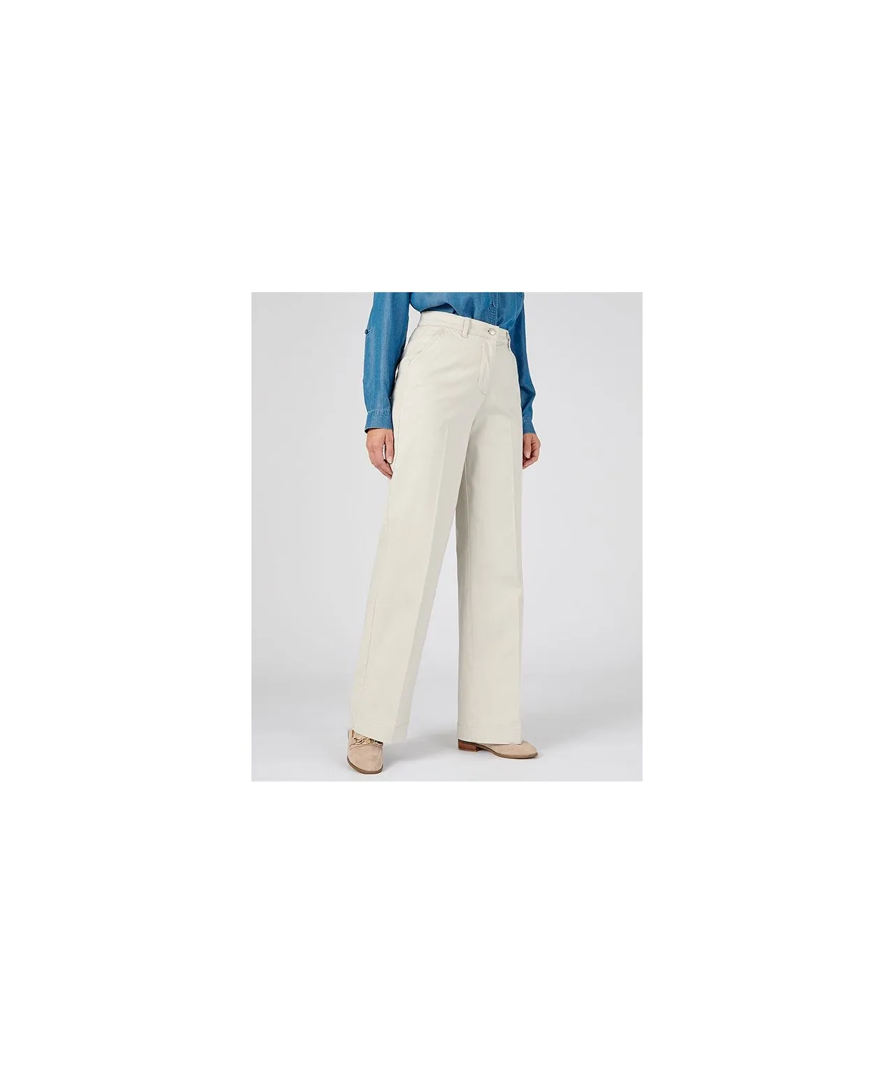 Stretchy Wide-leg Cotton Pants