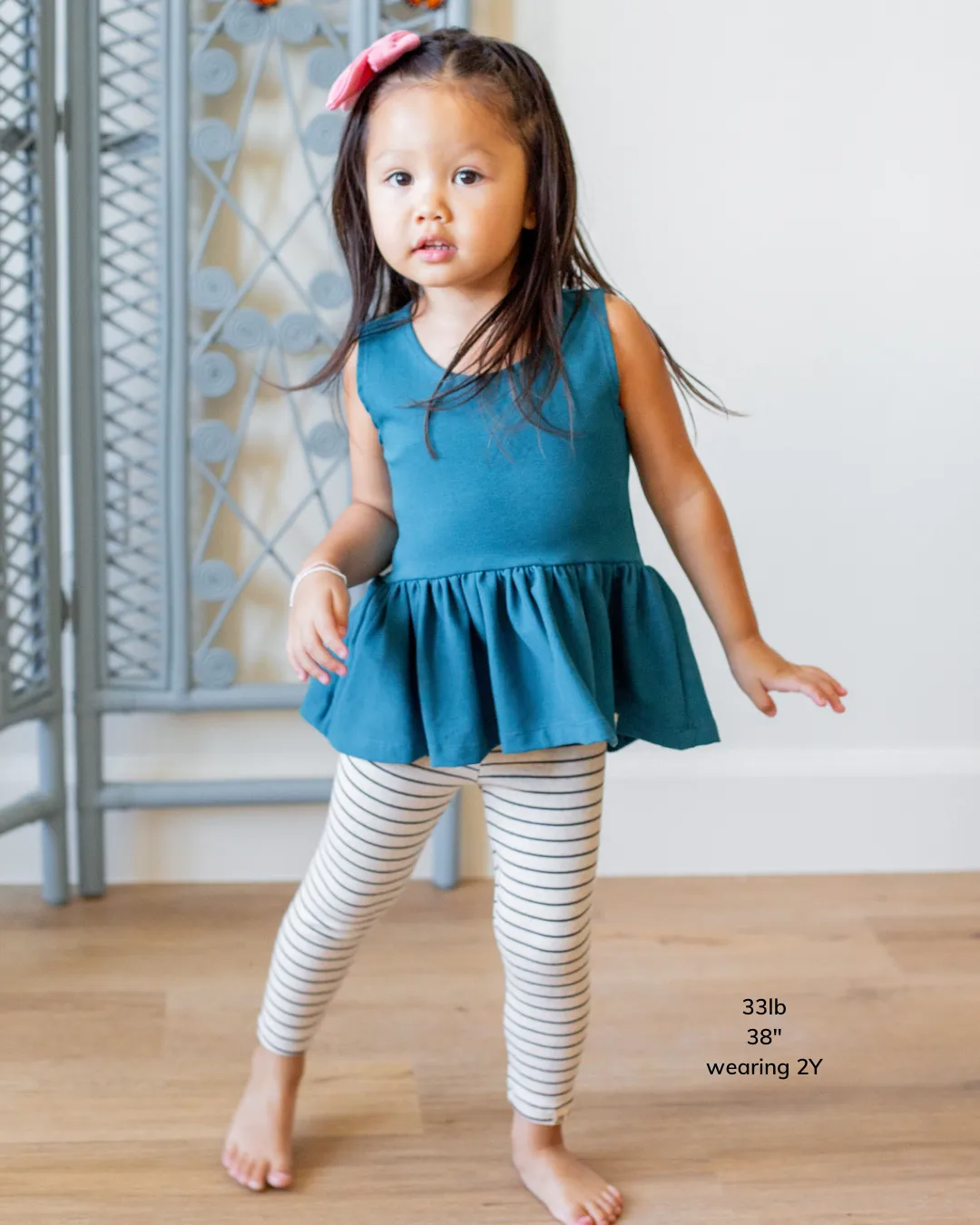 Stripe Leggings in Elm Print