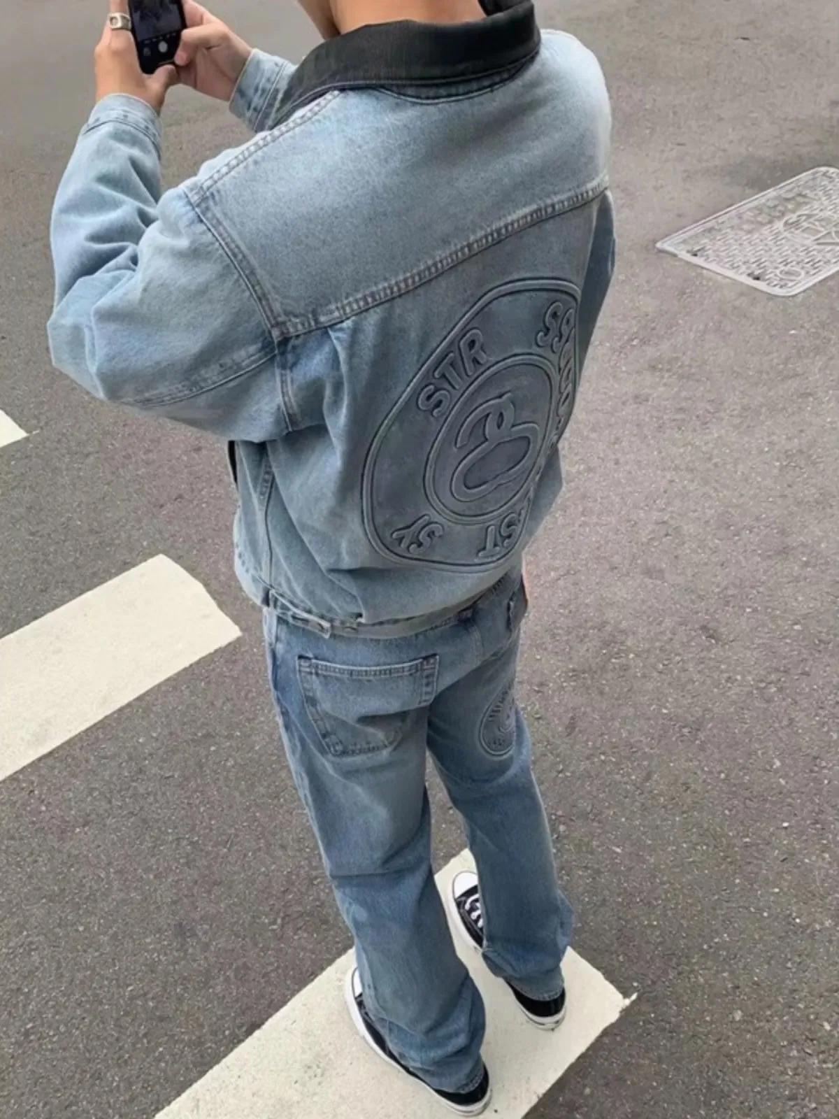 Stussy Embossed 8 Ball Levi's Denim Jacket