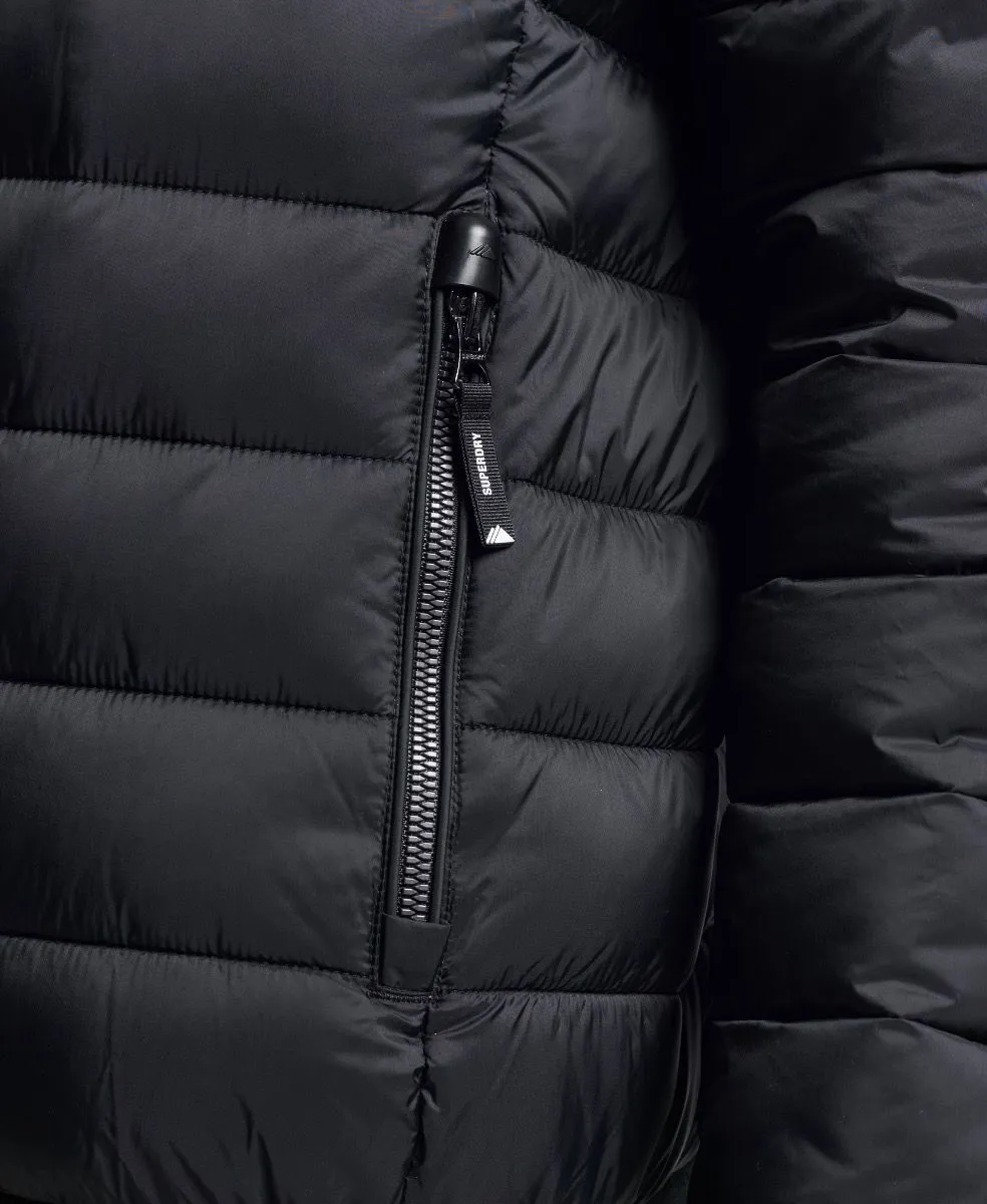 Black Superdry Bomber Fuji Puffer Jacket