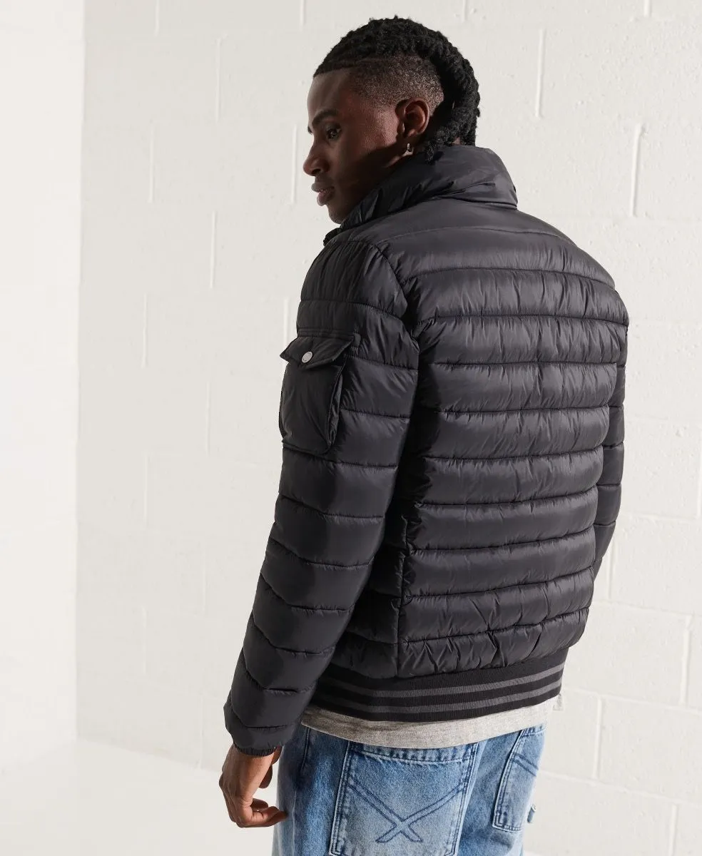 Black Superdry Bomber Fuji Puffer Jacket