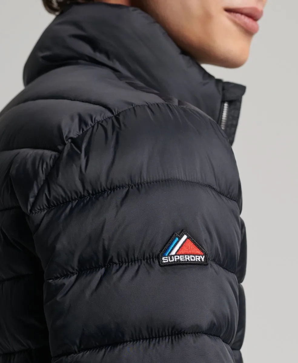 Black Superdry Bomber Fuji Puffer Jacket