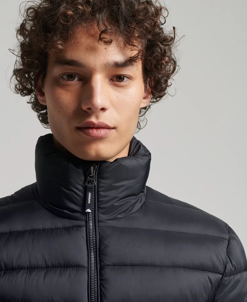 Black Superdry Bomber Fuji Puffer Jacket