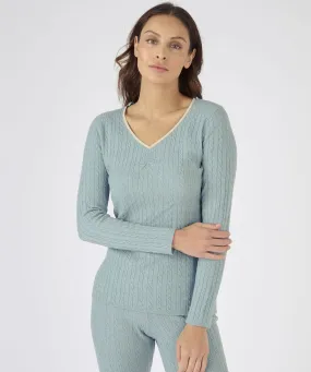 Insulated Cable Knit Top